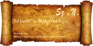 Szivós Nikolett névjegykártya