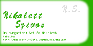 nikolett szivos business card